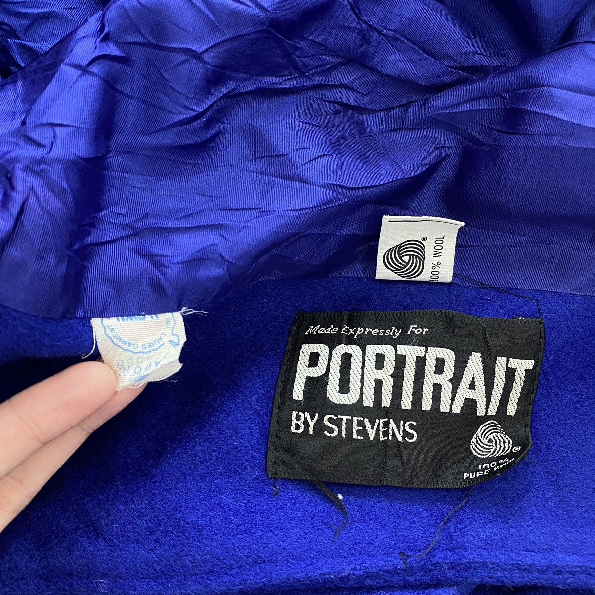 Vintage Vintage 90s POTRAIT By STEVENS USA Blue Wool Coat Size US XXL / EU 58 / 5 - 5 Thumbnail