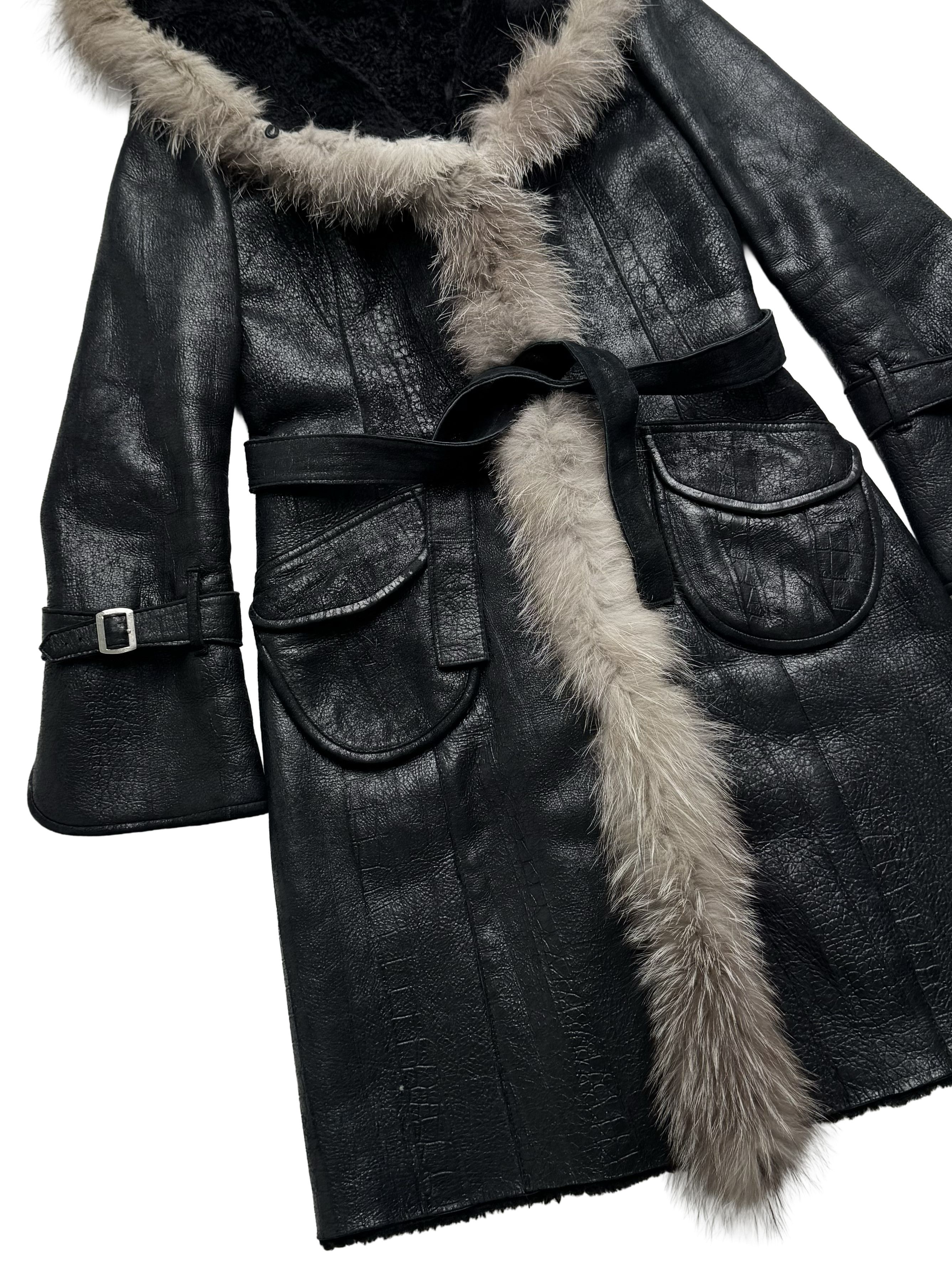 Vintage Vintage Real Sheepskin Hooded Coat With Real Fur Details Size S / US 4 / IT 40 - 8 Thumbnail