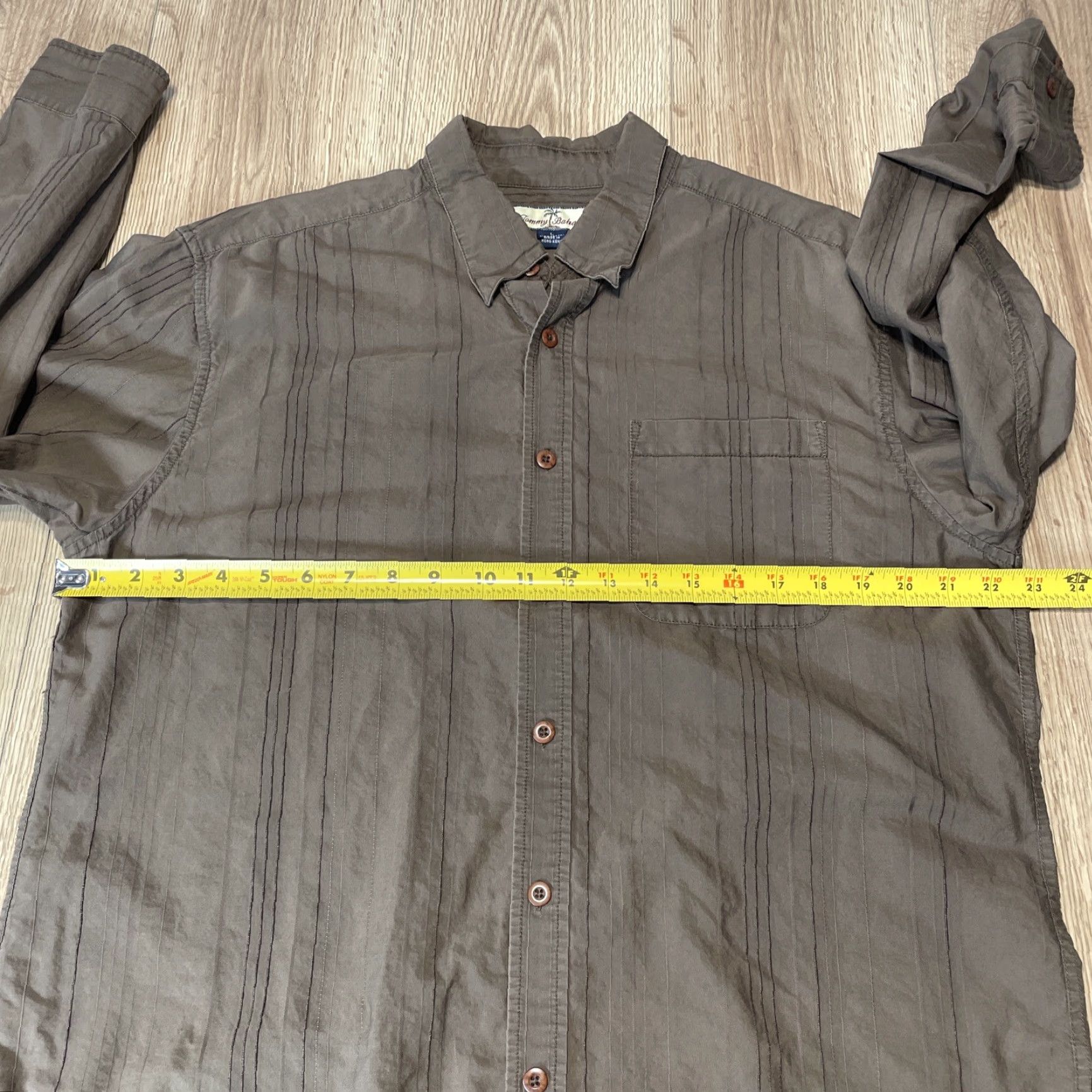Tommy Bahama TOMMY BAHAMA Long Sleeve Button-Up Shirt Large Brown Mens Size US L / EU 52-54 / 3 - 5 Thumbnail