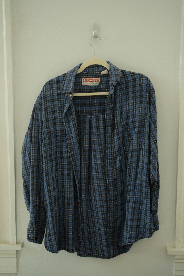 Vintage Vintage Blue Flannel Size US M / EU 48-50 / 2 - 1 Thumbnail