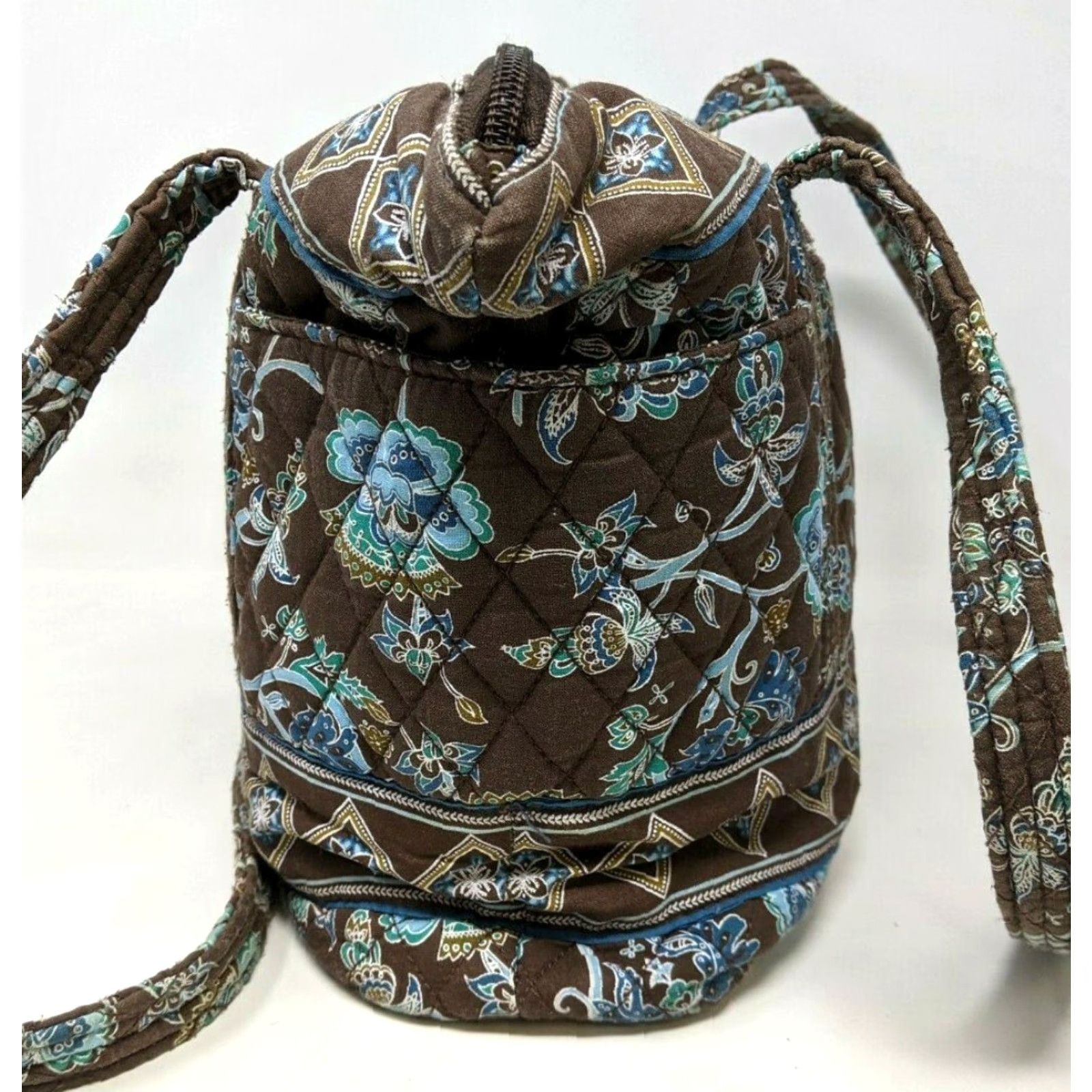Croft & Barrow Croft & Barrow Tote Women's Large Quilted Floral Brown Turquoise Messenger Bag Purse HB21 Size ONE SIZE - 2 Thumbnail