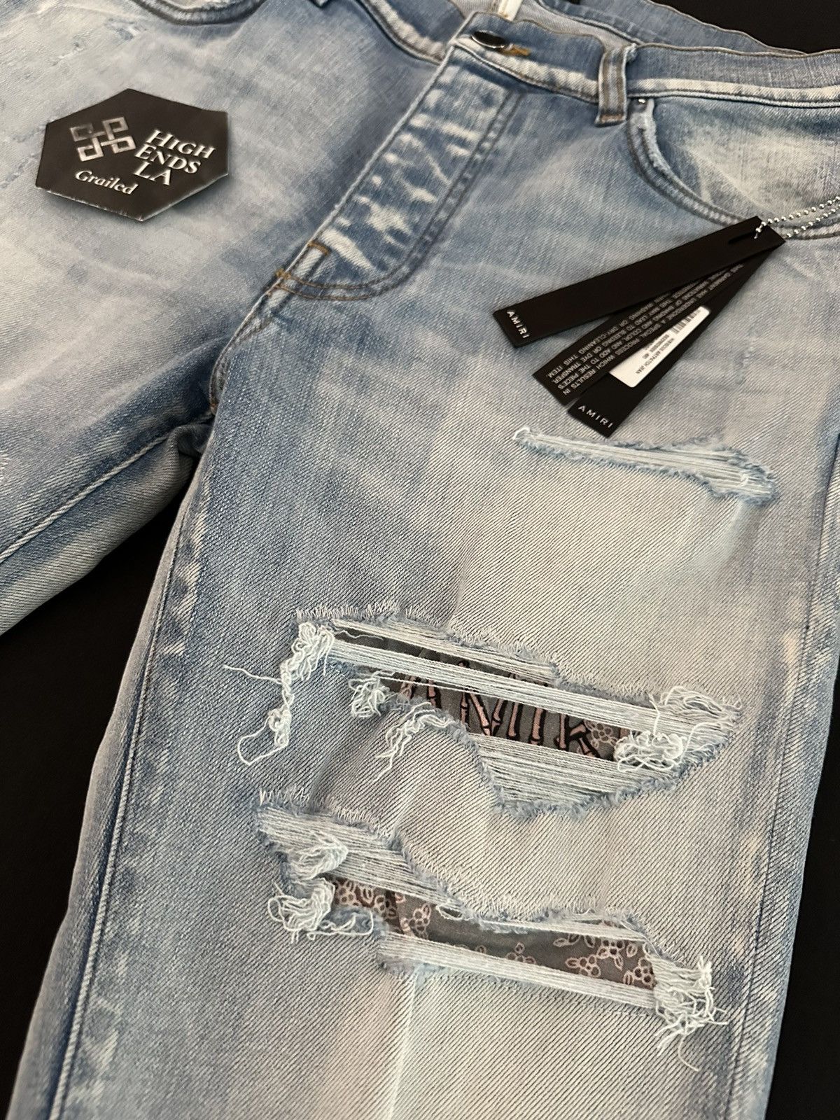 Amiri Amiri Hibiscus Artpatch Denim Jeans Size US 32 / EU 48 - 4 Thumbnail