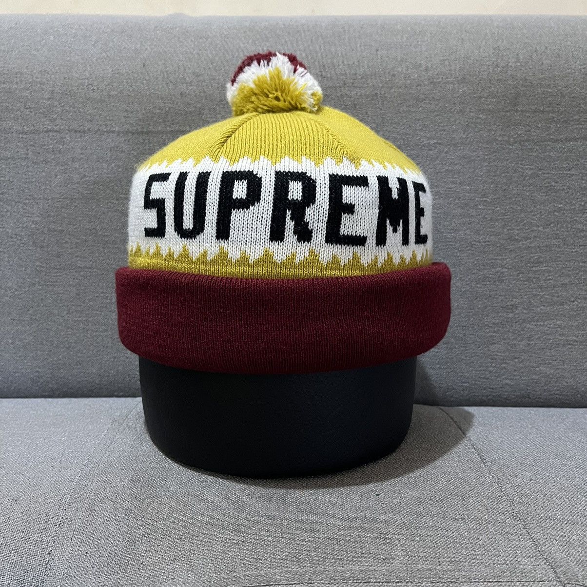 Supreme Supreme Logo Yellow/Red Beanie Size ONE SIZE - 1 Thumbnail