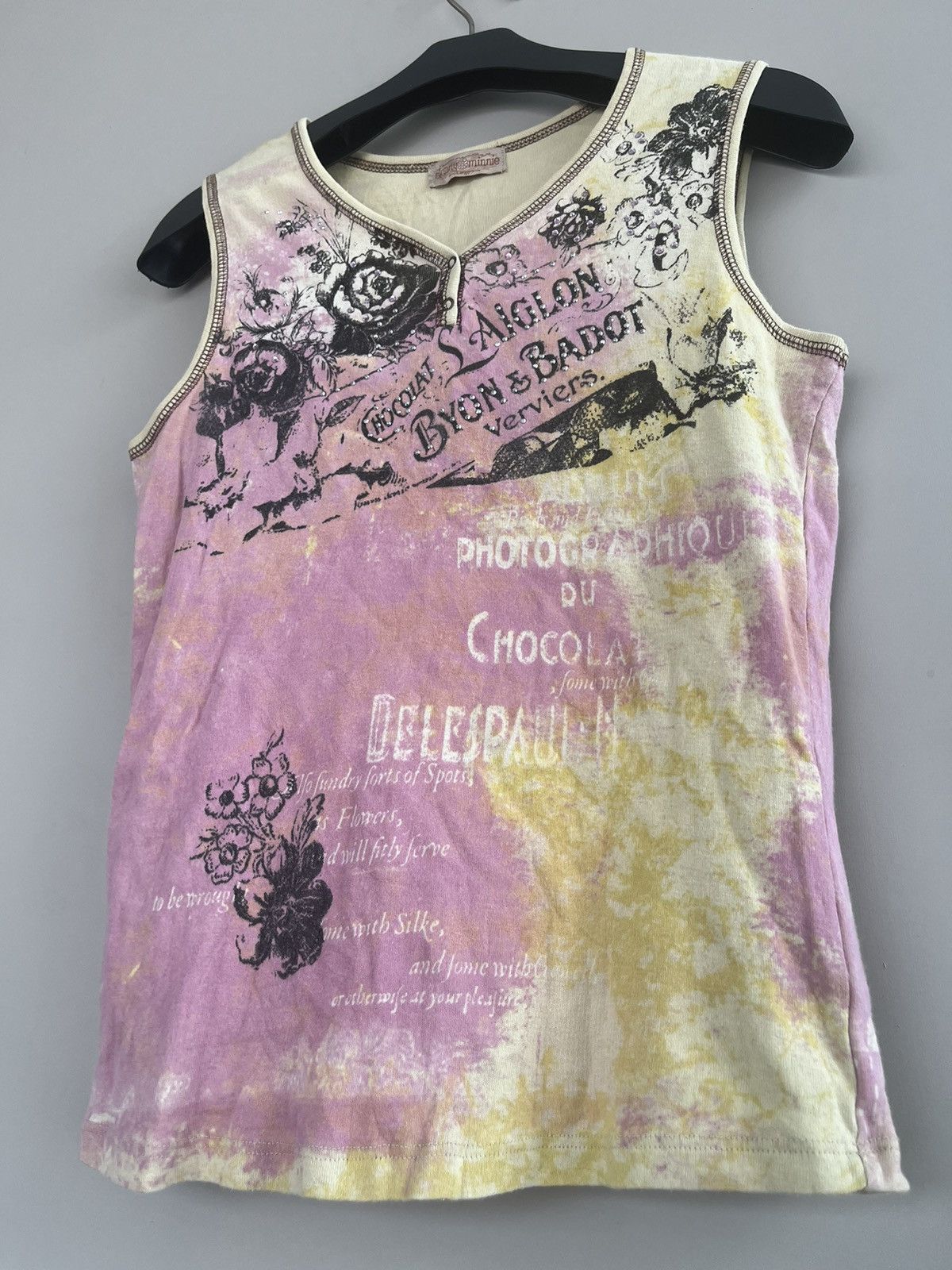 If Six Was Nine Skinny Minnie Tank Tops Y2k Poem Abstract Size L / US 10 / IT 46 - 3 Thumbnail
