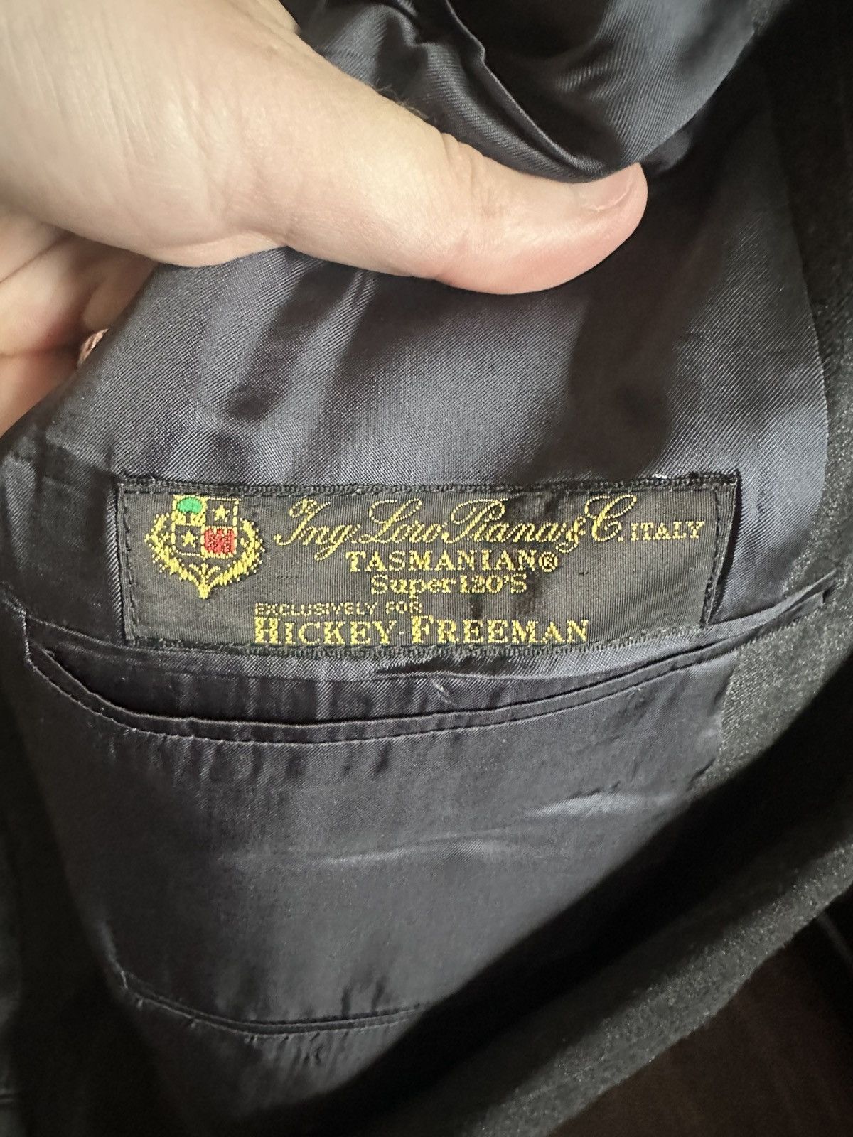 Hickey Freeman LORO PIANA Tasmanian Super 120s custom 2pc pinstriped suit Size 48S - 6 Thumbnail