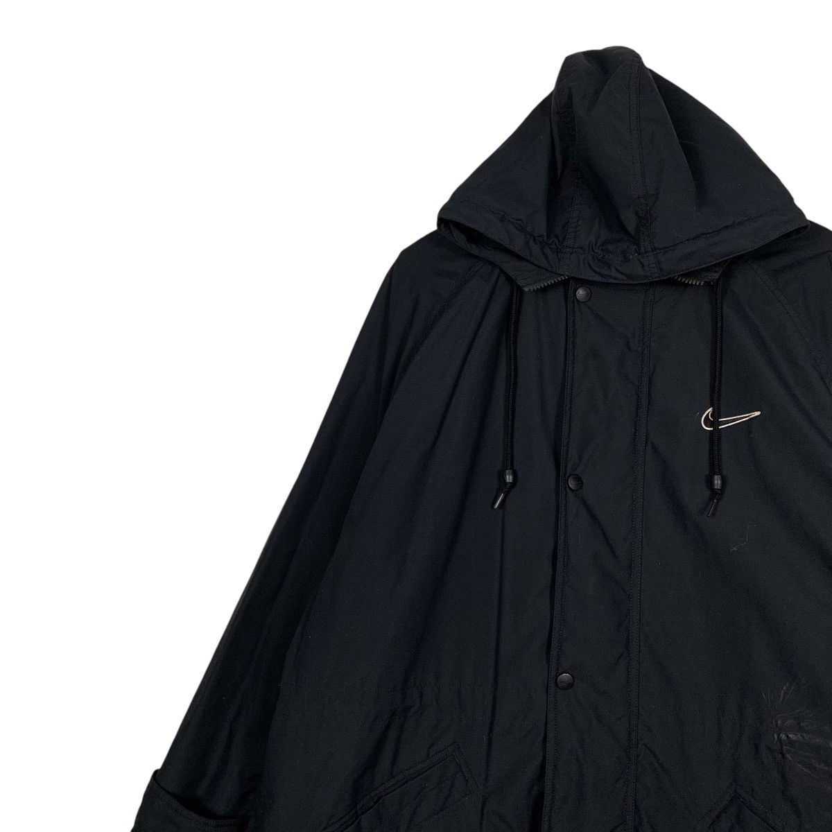 Nike Vintage Nike Swoosh Hooded Long Jacket Size US L / EU 52-54 / 3 - 6 Thumbnail