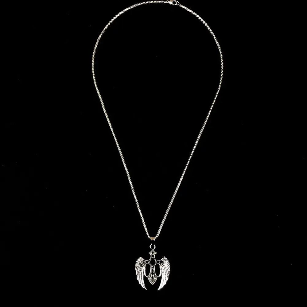 Jewelry Wings Cross Necklace Crystal Chain Punk Gothic Size ONE SIZE - 4 Thumbnail