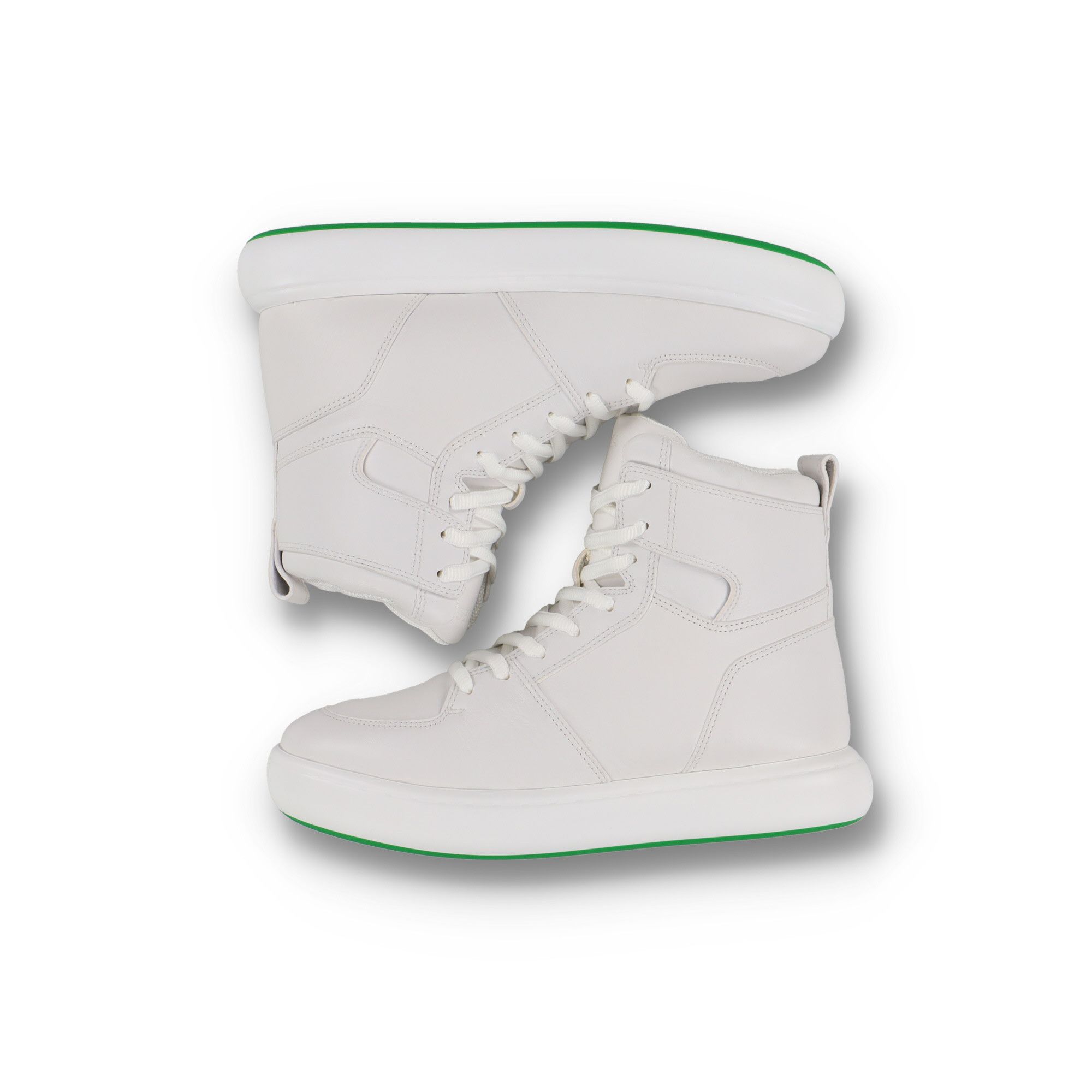 Bottega Veneta White Calfskin Pillow Hi-Top Sneakers Size US 11 / EU 44 - 6 Thumbnail