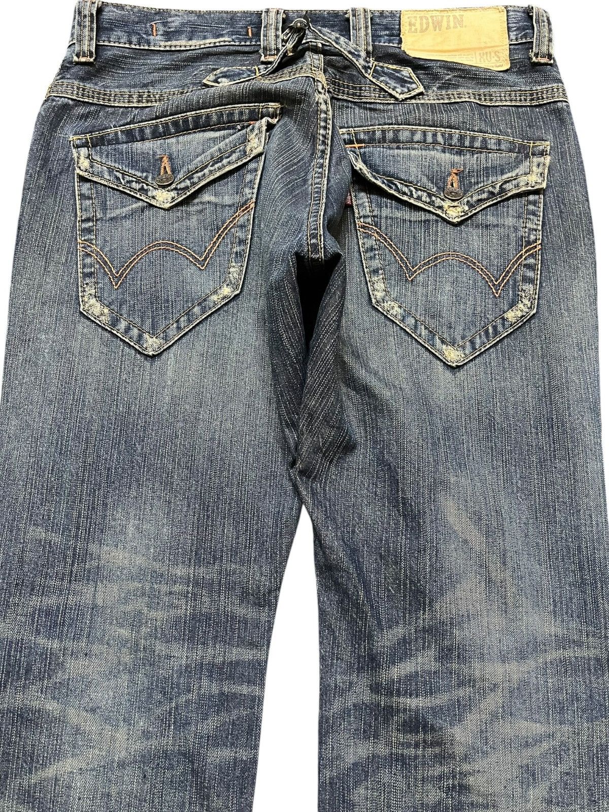 Edwin Vintage Edwin XV-S Flare Ripped Distressed Denim Size US 33 - 5 Thumbnail