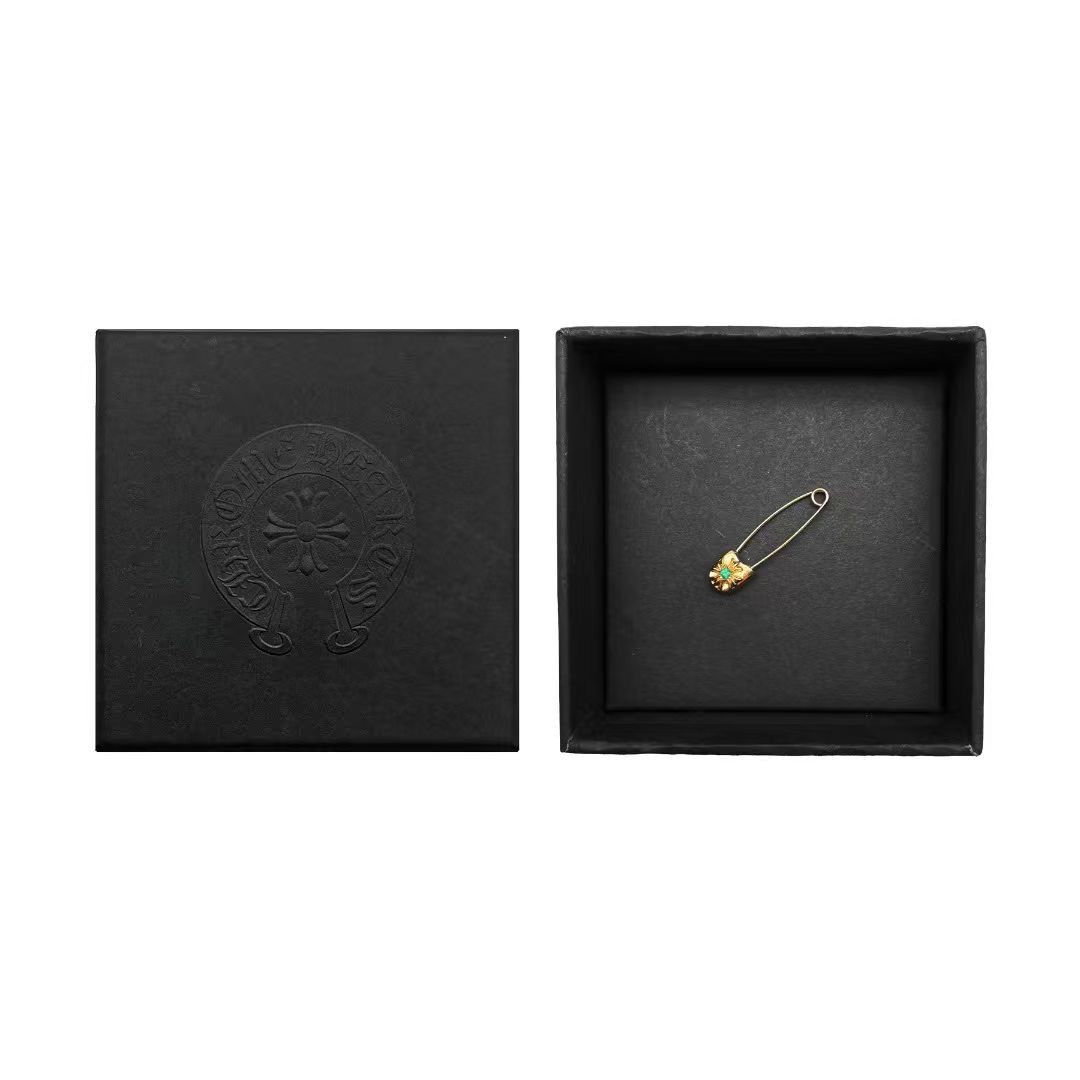 Chrome Hearts Chrome Hearts 22K Gold Emerald Safety Pin Size ONE SIZE - 4 Thumbnail