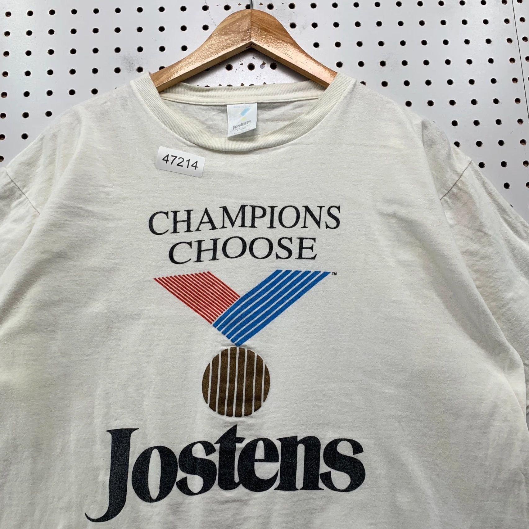 Champion VINTAGE Jostens T-Shirt Mens XL White Champions Choose Graphic Short Sleeve USA Size US XL / EU 56 / 4 - 6 Thumbnail