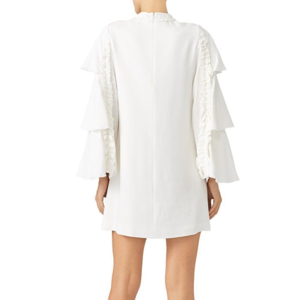 ALEXIS Alexis Marianna Tiered Bell Sleeved Ecru Mini Shift Dress Size S / US 4 / IT 40 - 3 Thumbnail