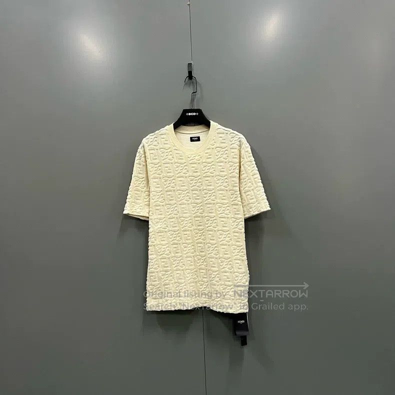 Fendi Beige Embossed FF Towel Short Sleeve