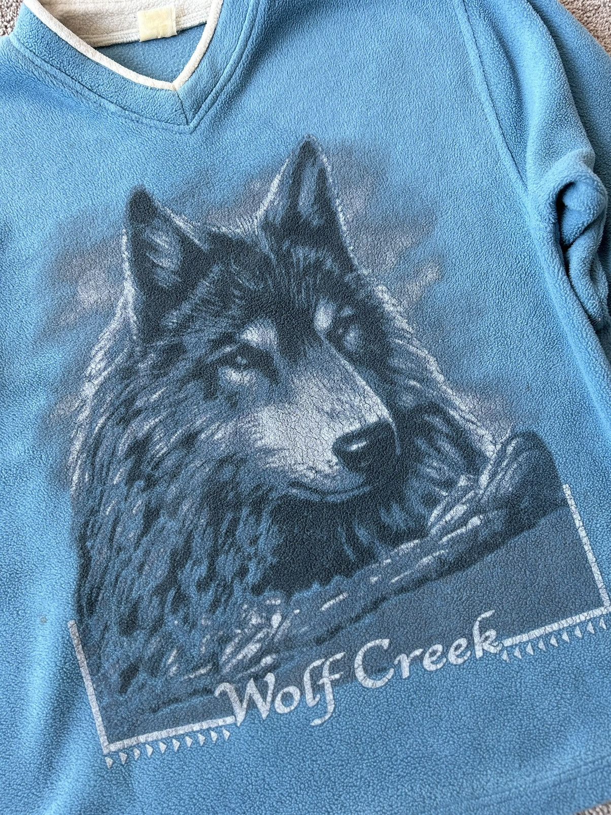 Vintage 90s Wolf creek Big graphic fleece sweater Size US M / EU 48-50 / 2 - 3 Thumbnail