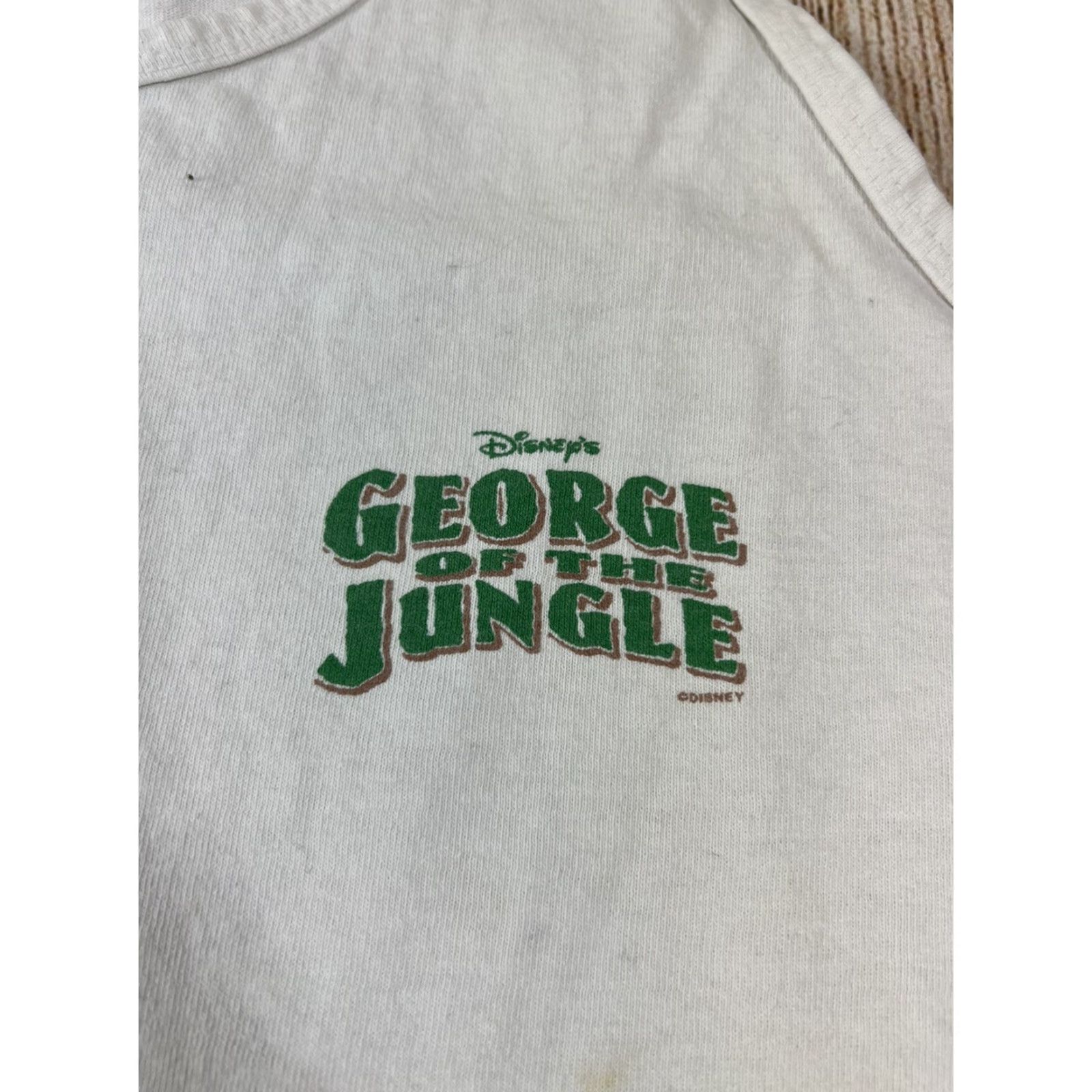Anvil VINTAGE 90s White Muscle Tank Disney George of the Jungle Size Large Shirt Size US L / EU 52-54 / 3 - 2 Thumbnail