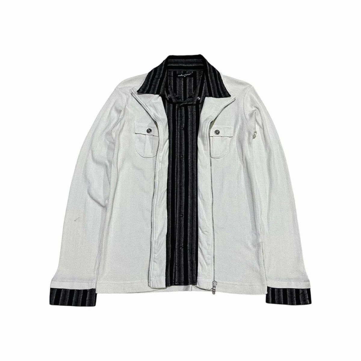 Japanese Brand 🔥Sick Y2K Oval Dice Ribbed Knit Double Layer Shirt Goth Punk Size US M / EU 48-50 / 2 - 3 Thumbnail