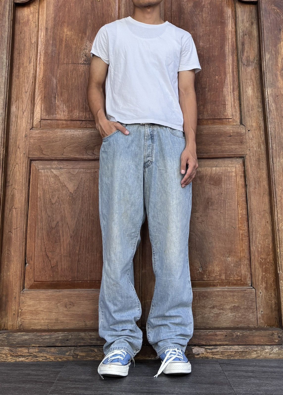 RRL Ralph Lauren FREE TAX! RRL Distressed Wash Denim Jeans Size US 34 / EU 50 - 1 Thumbnail