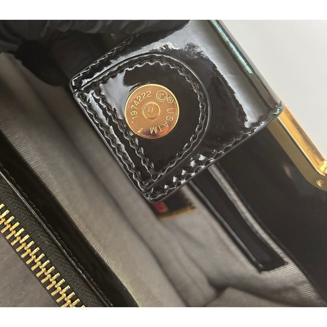 Zac Posen Vintage Z SPOKE by Zac Posen Black Patent Clutch Purse Bag Size ONE SIZE - 8 Thumbnail
