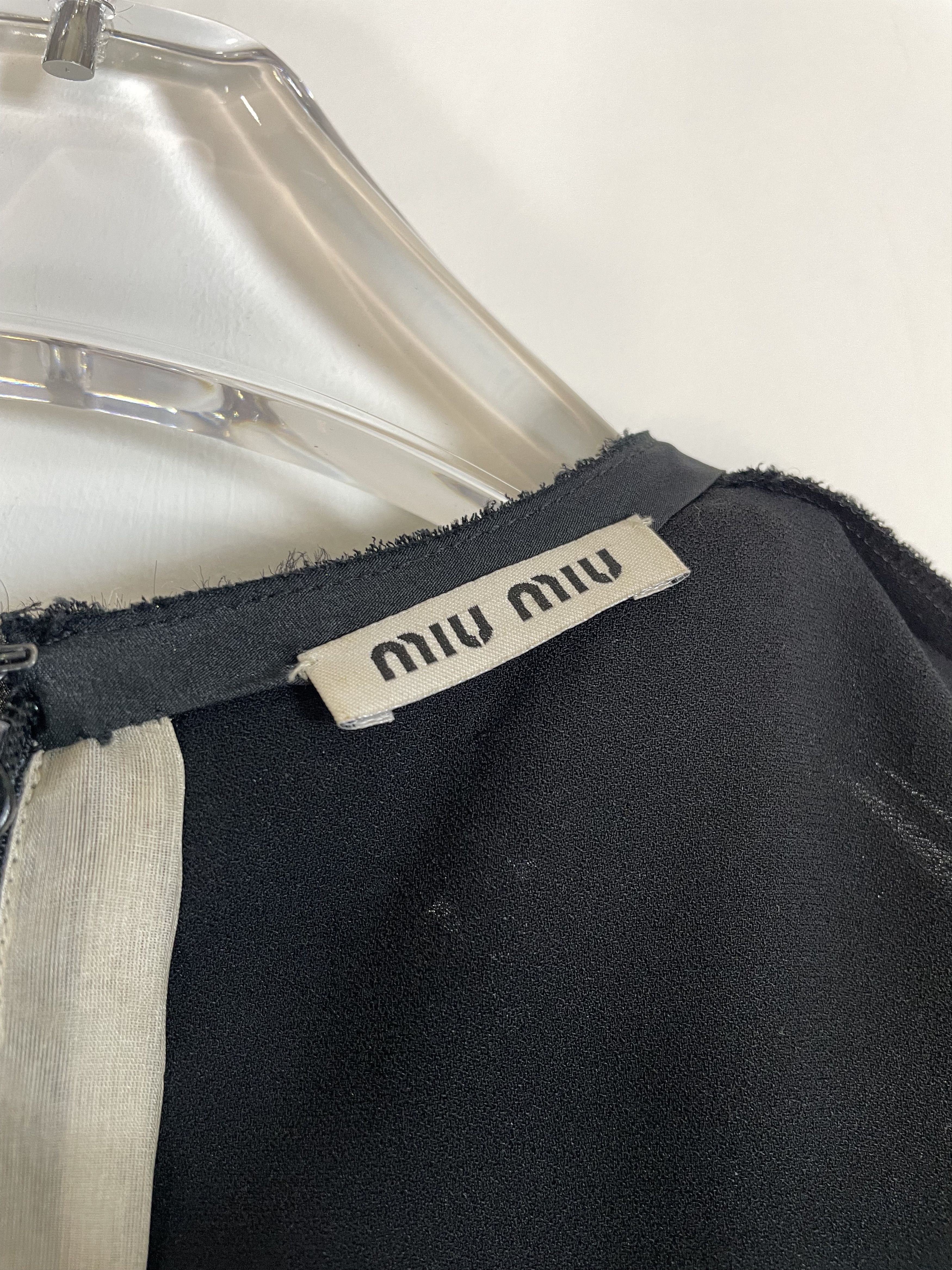 Miu Miu Black Lace Ruffle Embellishe Gothic Lolita Top | IT38 XSmall Size XS / US 0-2 / IT 36-38 - 3 Thumbnail