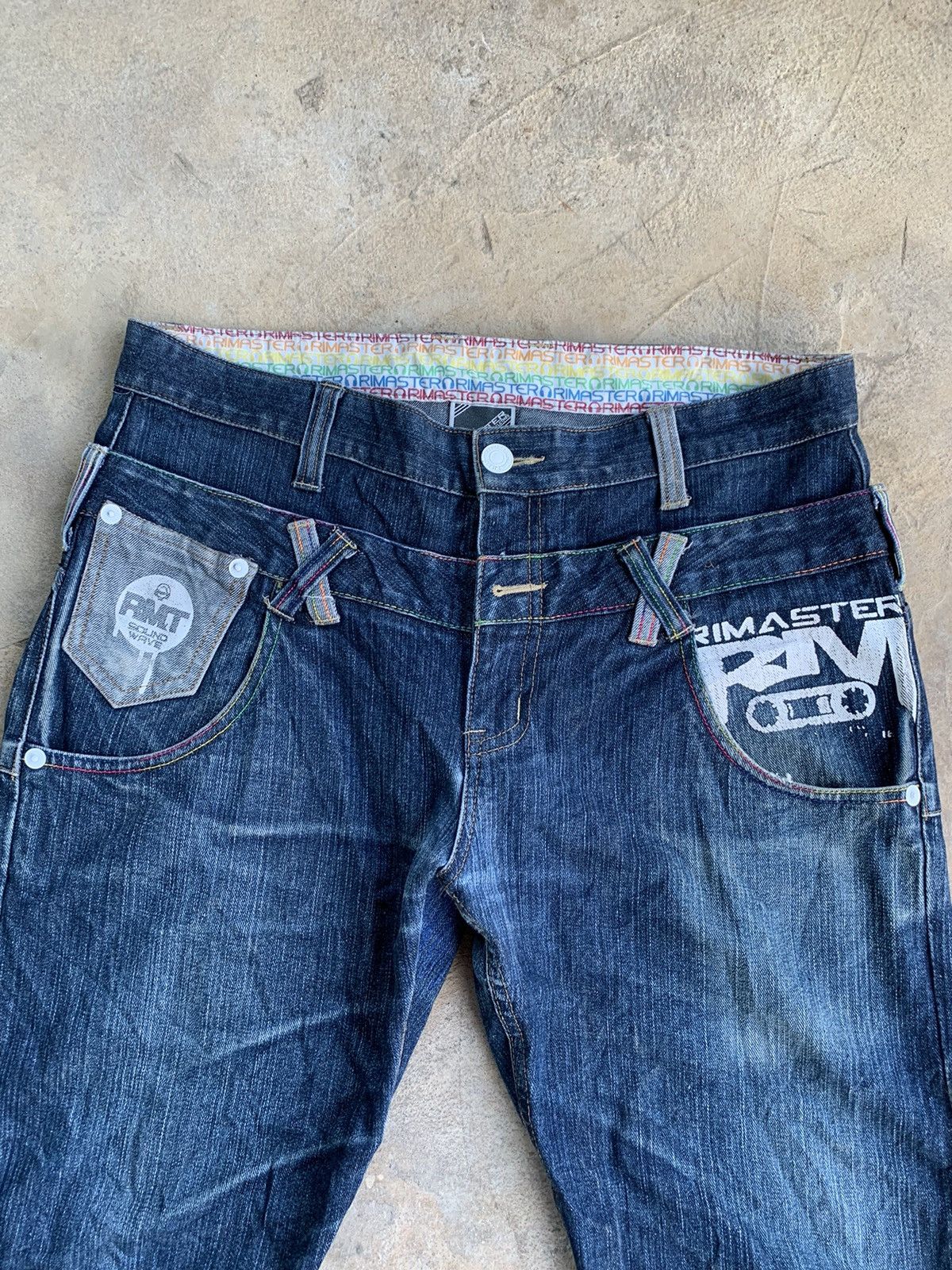 If Six Was Nine × Japanese Brand × Le Grande Bleu (L.G.B.) Rimaster Double Waist Distressed Denim Jeans Size US 34 / EU 50 - 5 Thumbnail