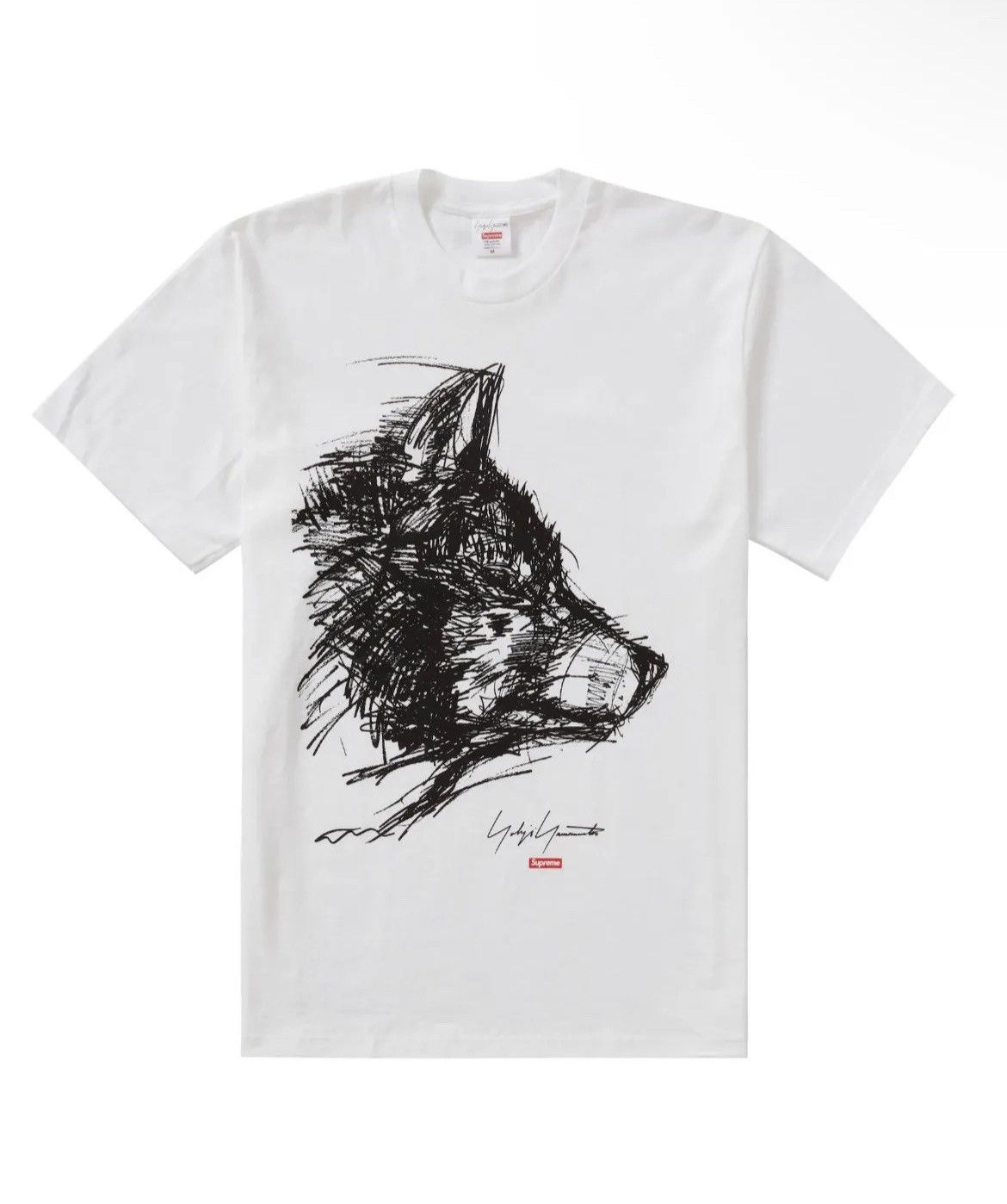 Brand New Supreme Yohji Yamamoto Scribble Wolf Tee in sz XL