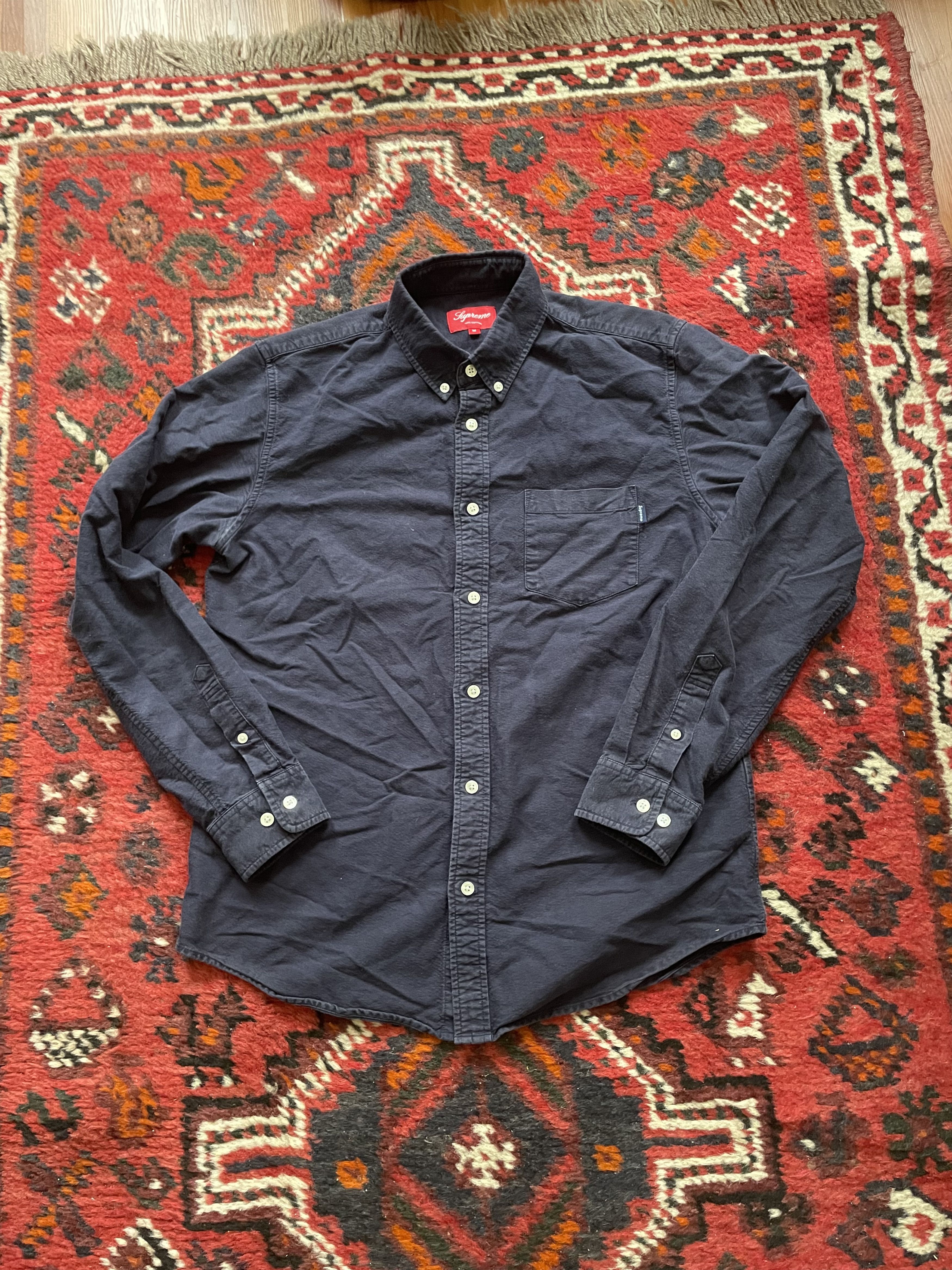 Supreme NEW Supreme Green Purple Velvet Swirl Work Shirt Mens