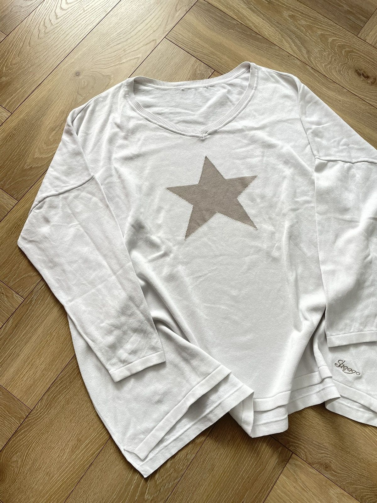 Japanese Brand × Vintage Vintage Y2k Star Sweater Jumper Avant Garde Opium Grunge 00s Size XXL / US 16-18 / IT 52-54 - 2 Thumbnail