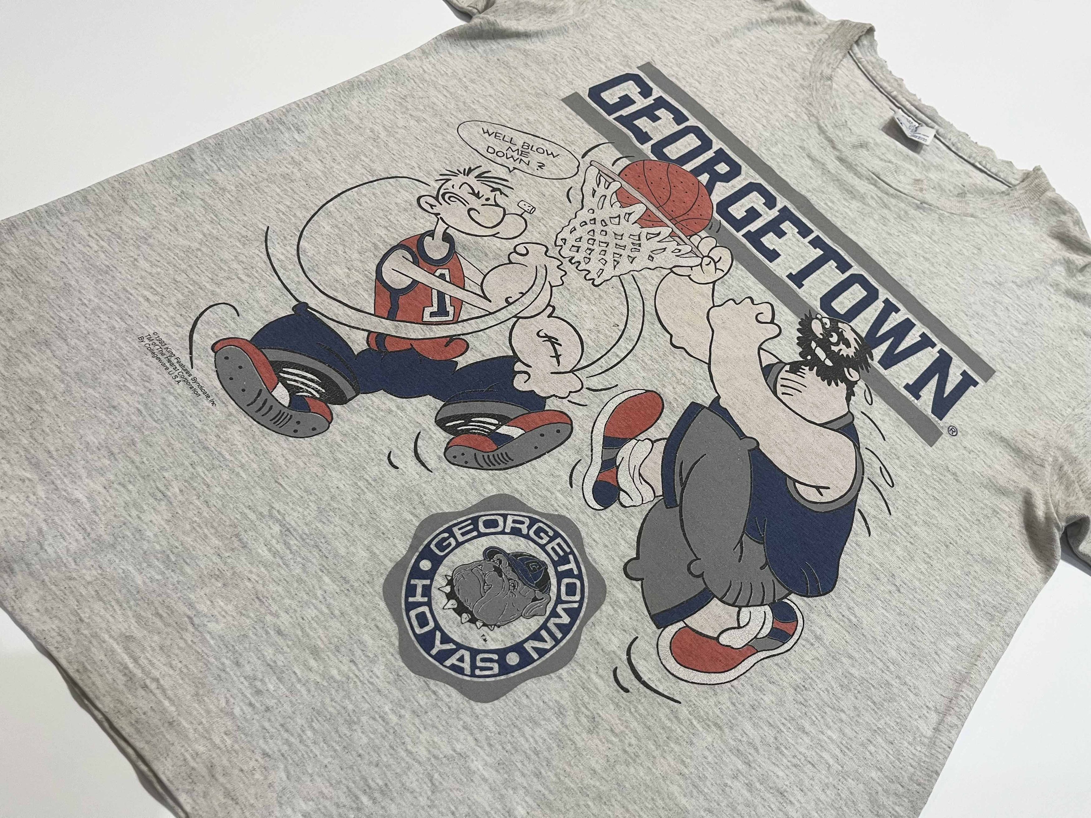 Vintage Vintage College Ware 1993 Popeye Georgetown Hoyas T-Shirt Size US XL / EU 56 / 4 - 7 Thumbnail