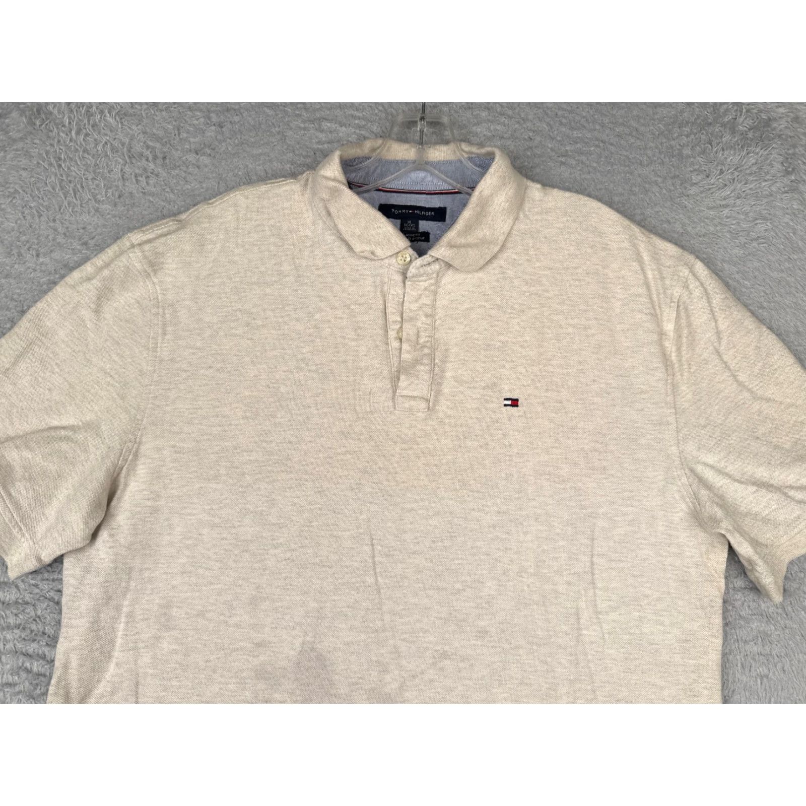 Tommy Hilfiger Tommy Hilfiger Shirt Extra Large Beige Classic Fit Cotton Golfer Men Size US XL / EU 56 / 4 - 4 Thumbnail
