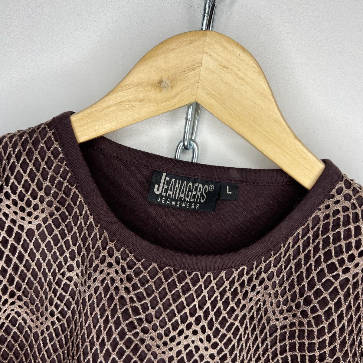 Japanese Brand × Vintage Vintage Tshirt Tee Mesh Top Net Brown Y2K Opium Style Size M / US 6-8 / IT 42-44 - 4 Thumbnail