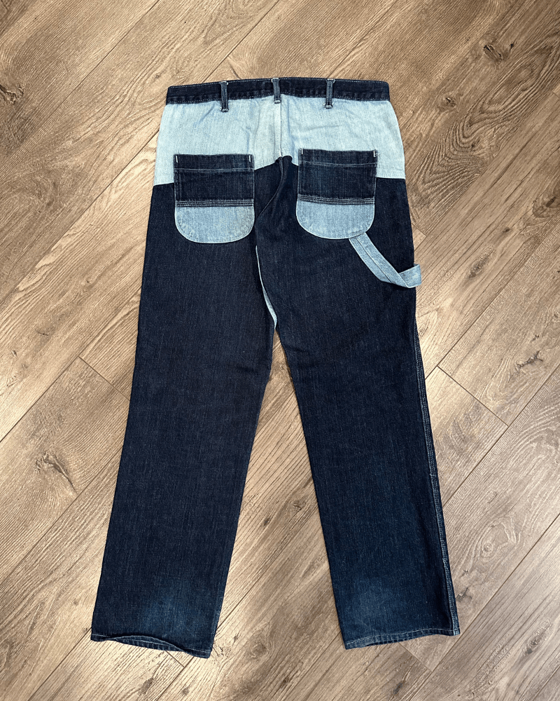 Vintage Y2K Two-Tone Denim Carpenter Pants - Size 32x30