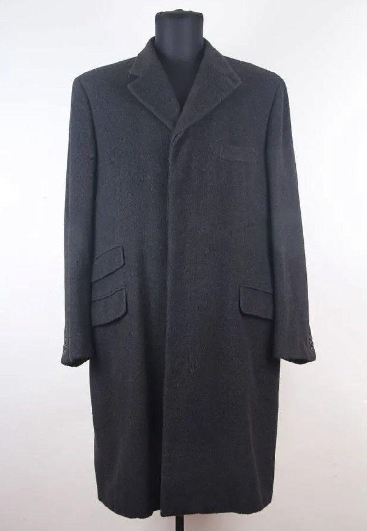 image of Hermes Cashmere Cozy Leather Detail Classic Heavy Coat, Men's (Size XL)