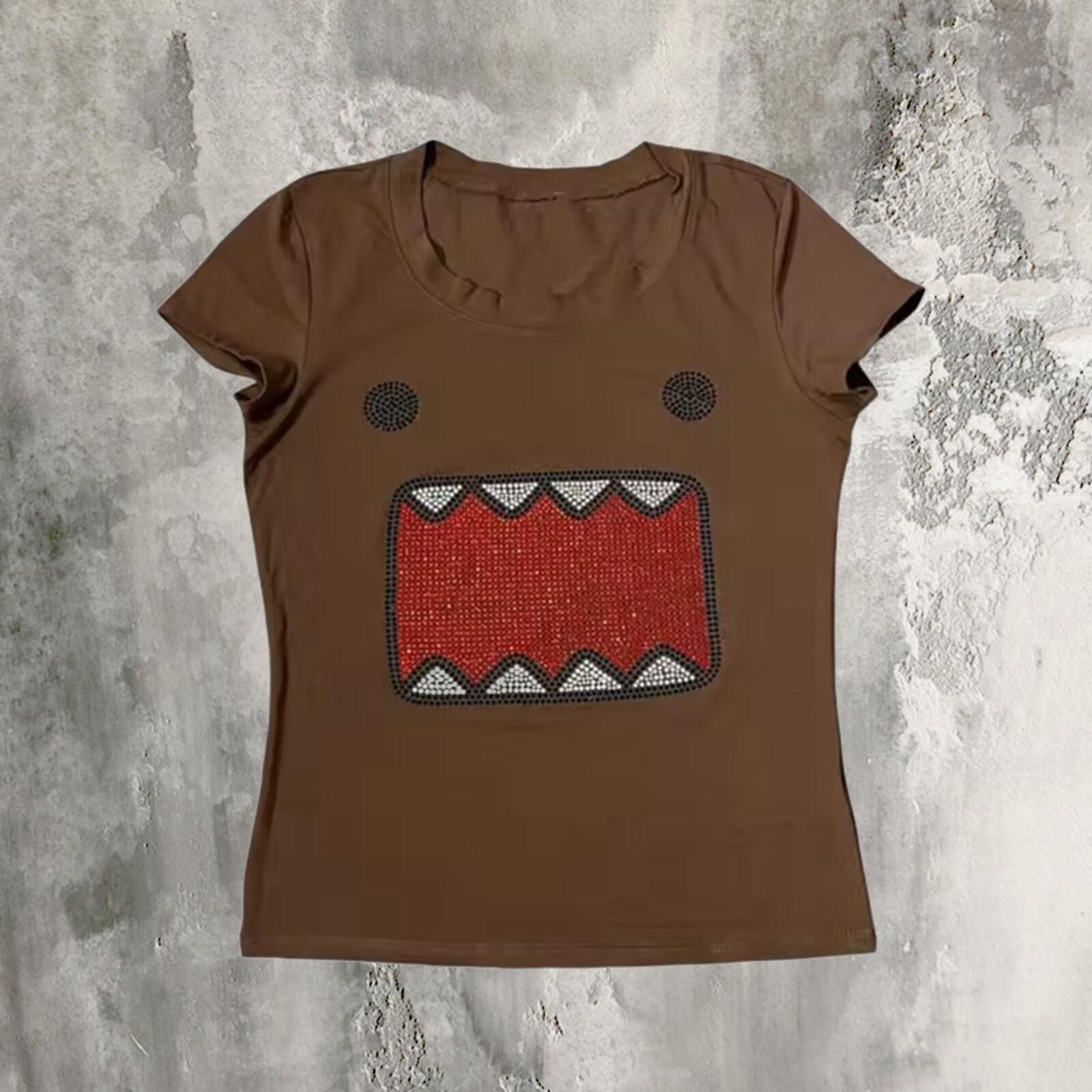 Vintage brown domo bedazzeled graphic tee Size M / US 6-8 / IT 42-44 - 1 Preview