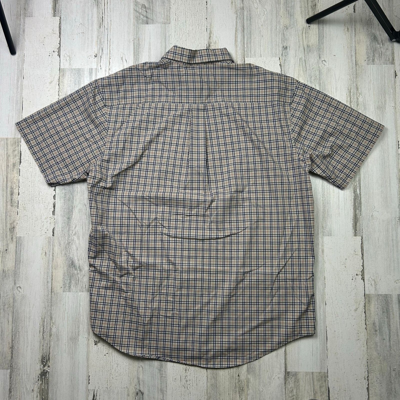 Van Heusen × Vintage Van Heusen Short Sleeve Button Down Plaid Mini Grid Shirt Size US XL / EU 56 / 4 - 6 Thumbnail