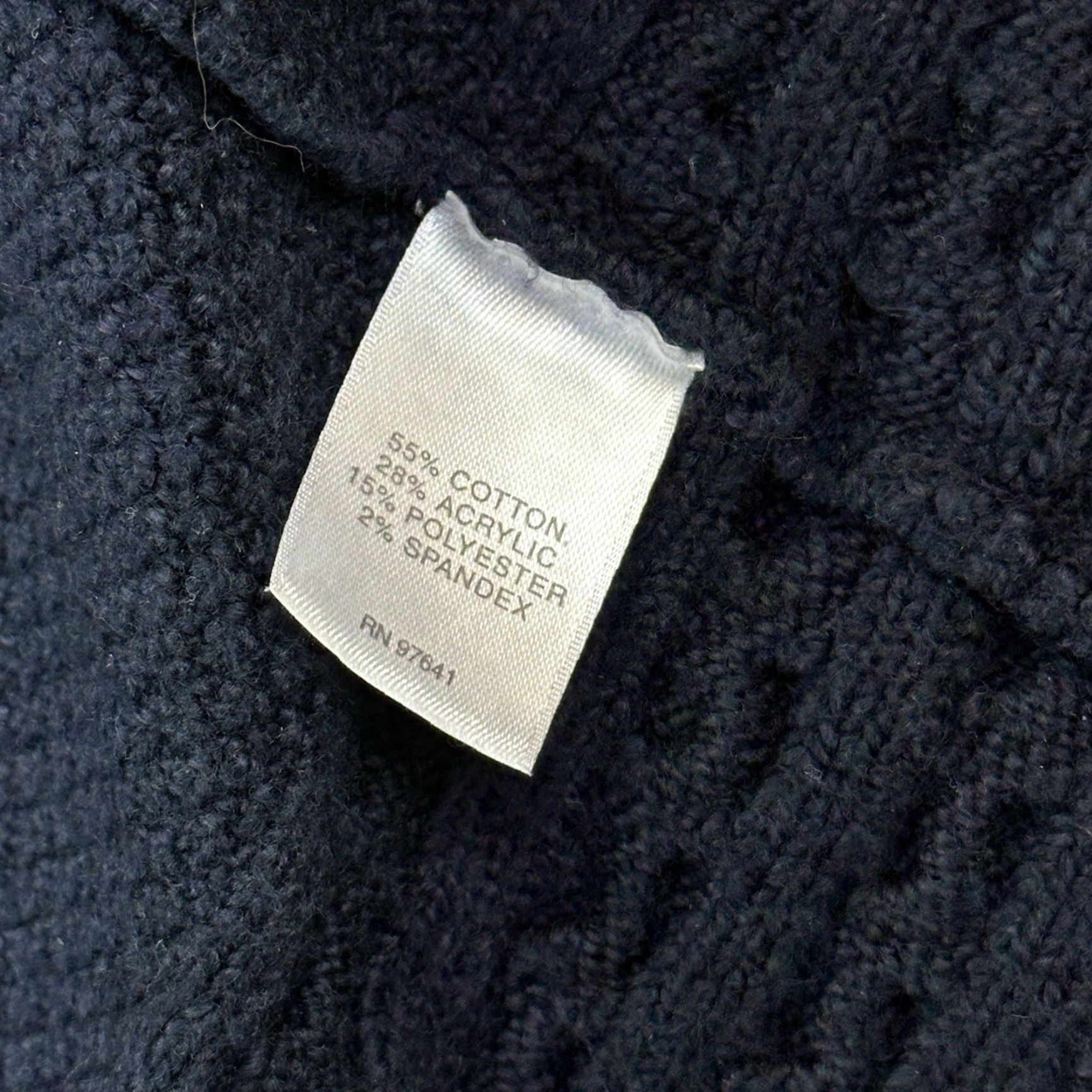J. Jill J Jill Women's Medium Navy Cardigan Sweater Open Front Textured Knit Size M / US 6-8 / IT 42-44 - 5 Thumbnail