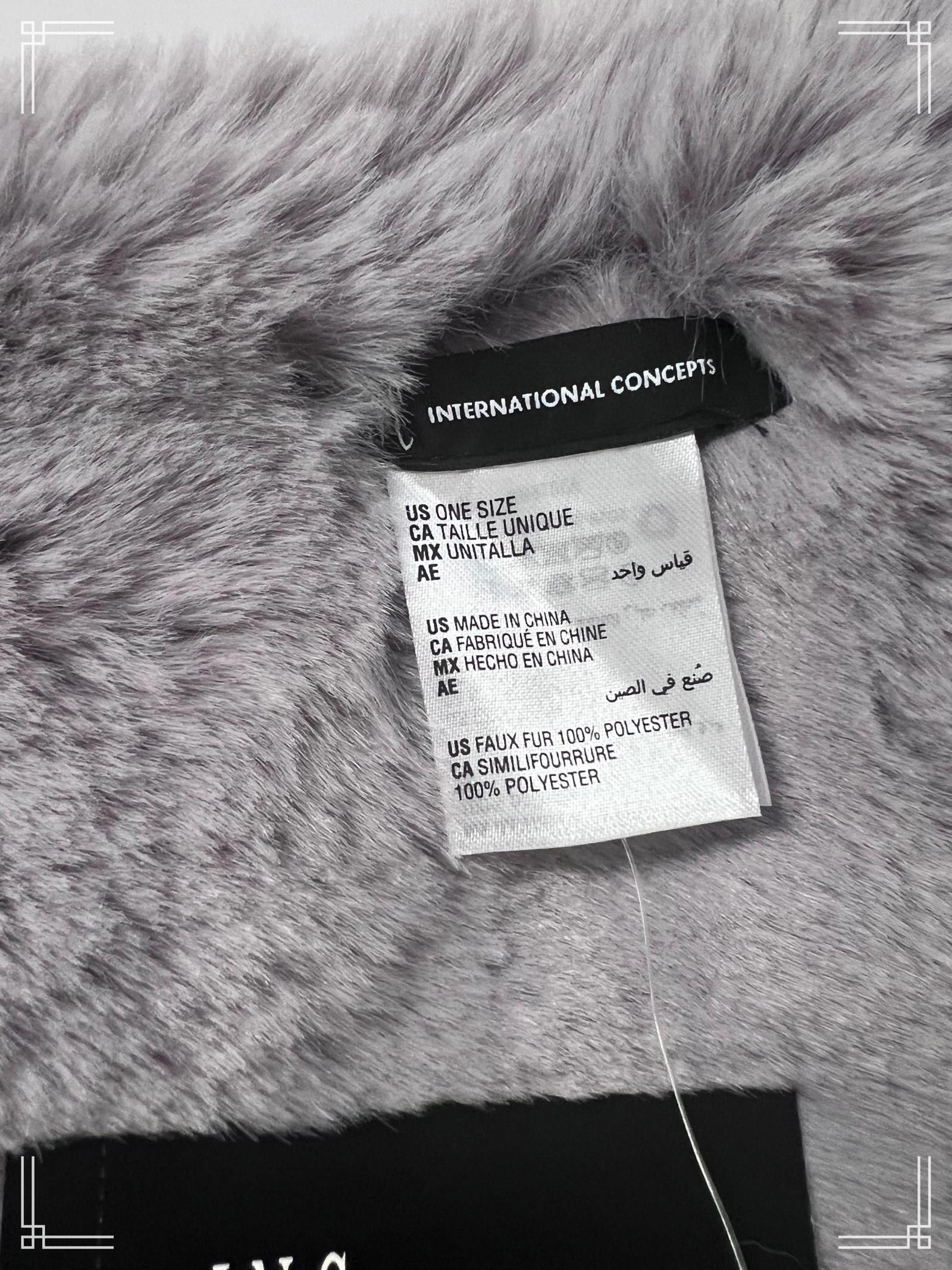 Designer INC International Concepts Faux Fur Scarf - Gray, One Size Size ONE SIZE - 2 Thumbnail