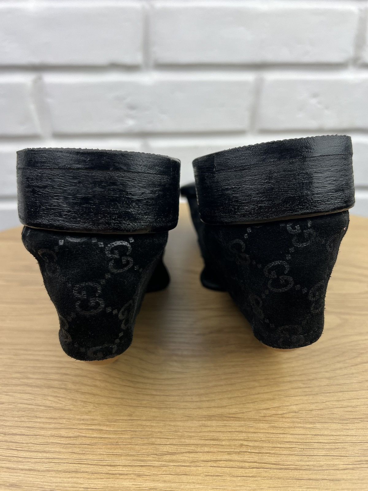 Gucci GUCCI Loafers Suede Shoes GG Monogram Canvas Black Men’s Size US 8 / EU 41 - 12 Thumbnail