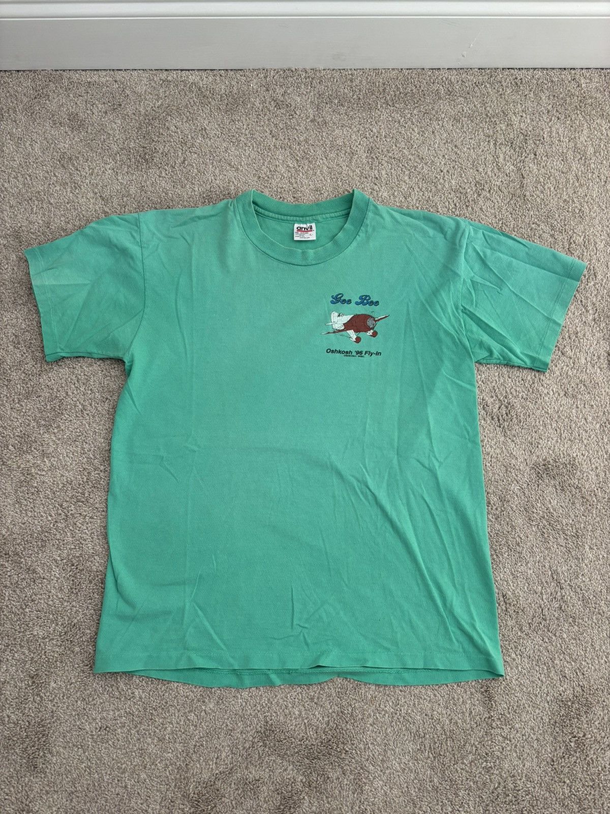 Oshkosh Vintage 1996 Oshkosh Fly-In Plane T Shirt Size US L / EU 52-54 / 3 - 1 Thumbnail