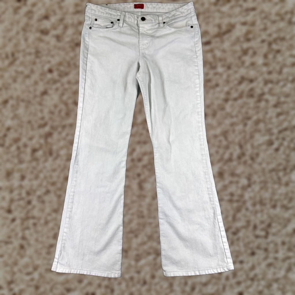 Mossimo MOSSIMO Jeans Women Bootcut White Denim 30x31 Regular Mid Rise 5-Pocket Cotton Blend Size 36" / US 14 / IT 50 - 1 Thumbnail