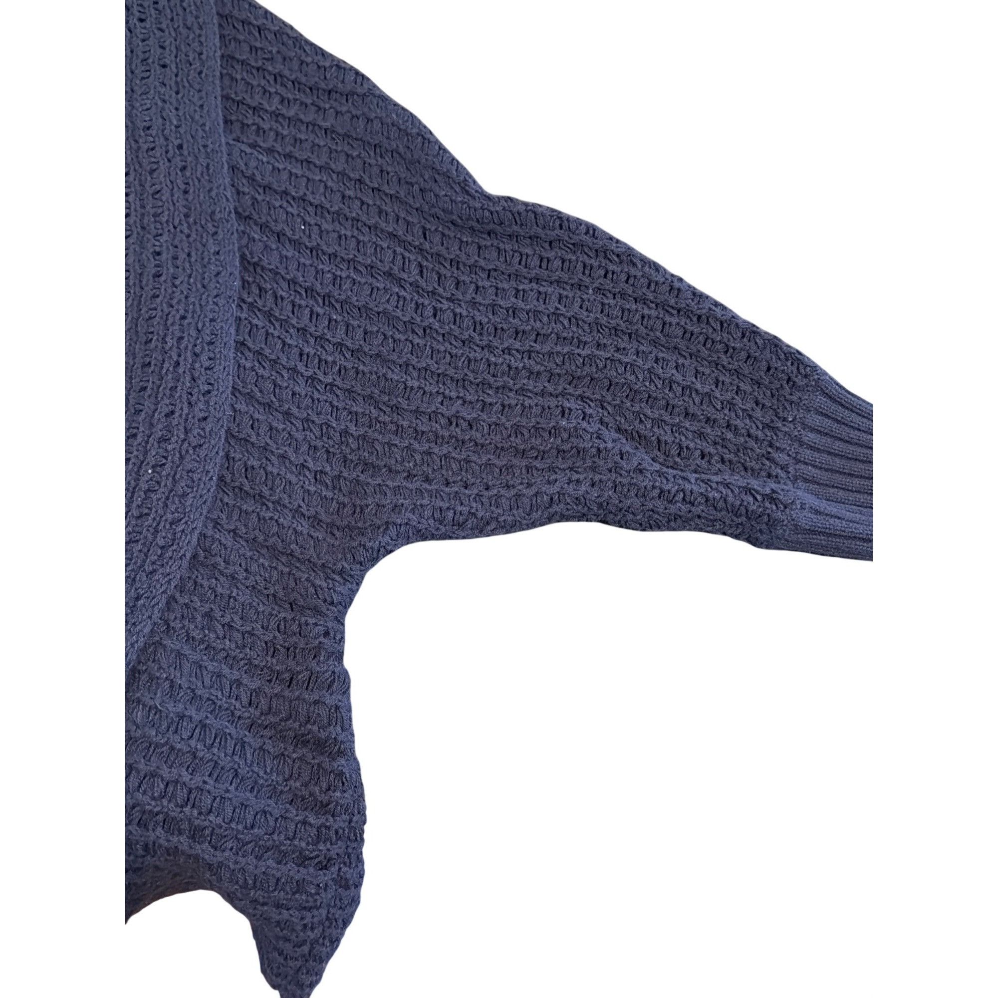 Soft Surroundings Soft Surroundings Navy Blue Open Front Knit Cardigan Sweater Size XL / US 12-14 / IT 48-50 - 2 Thumbnail