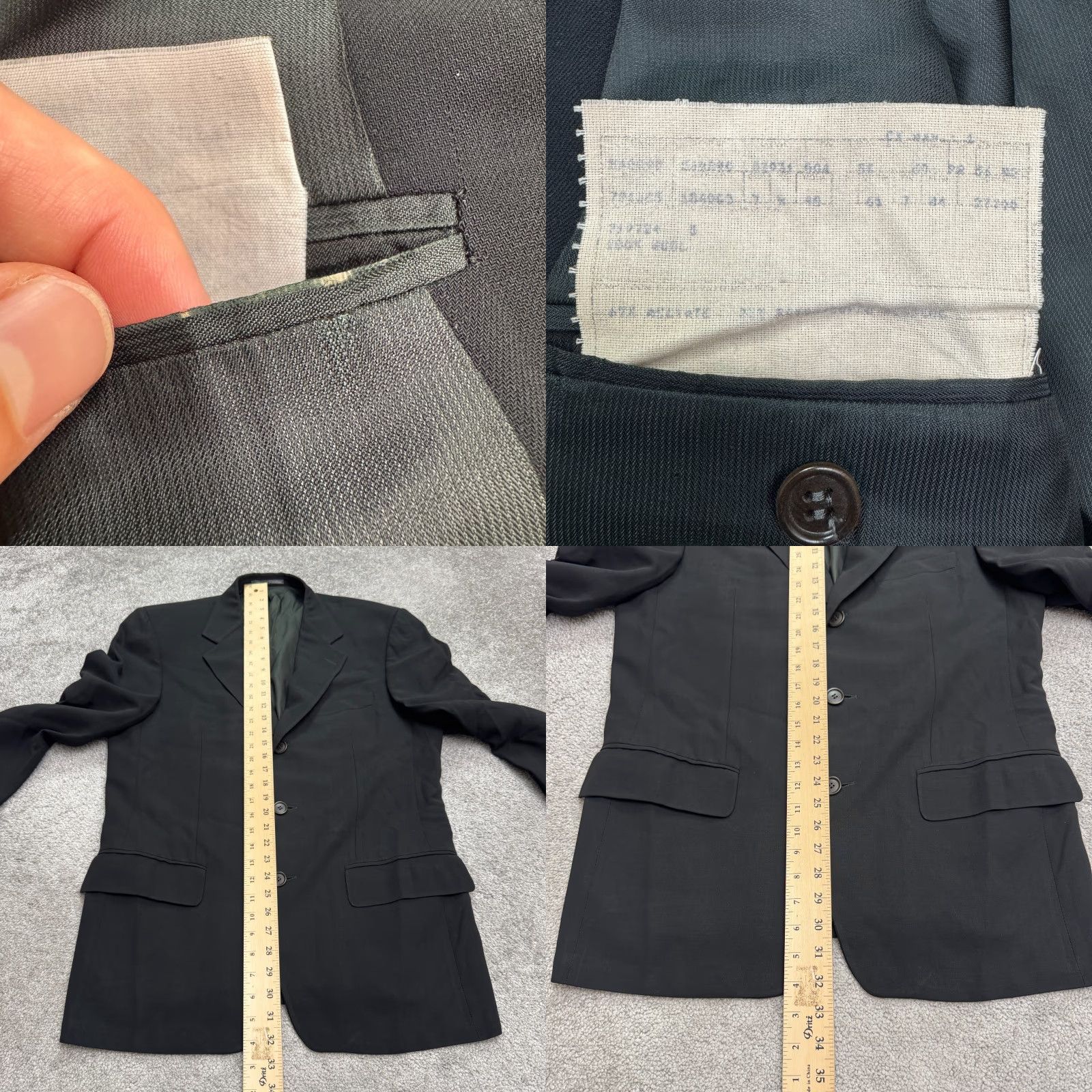 Ermenegildo Zegna VINTAGE Ermenegildo Zegna Blazer Jacket Mens 90s Wool Solid Black Single-Breasted 3-Button Size 40R - 8 Thumbnail