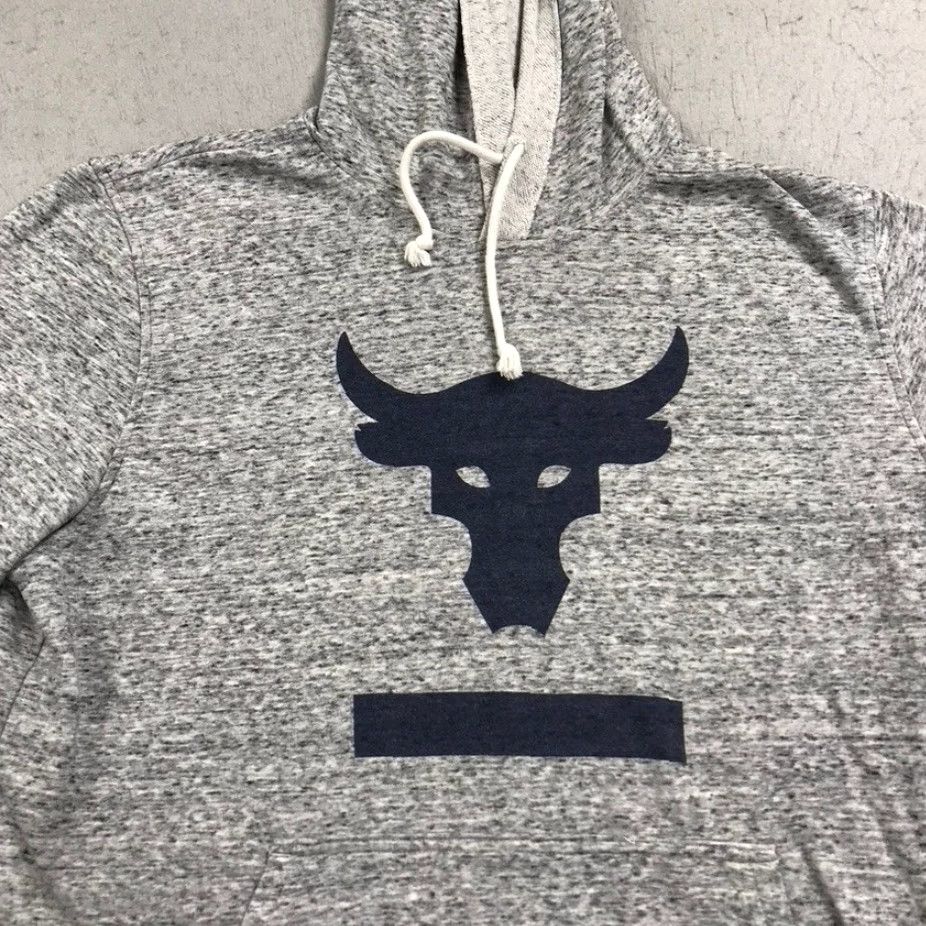 Under Armour Under Armour Project Rock Hoodie Mens L Gray Graphic Print Hooded Sweatshirt Gym Training Pullover Rock Sports Mens L Size US L / EU 52-54 / 3 - 2 Thumbnail