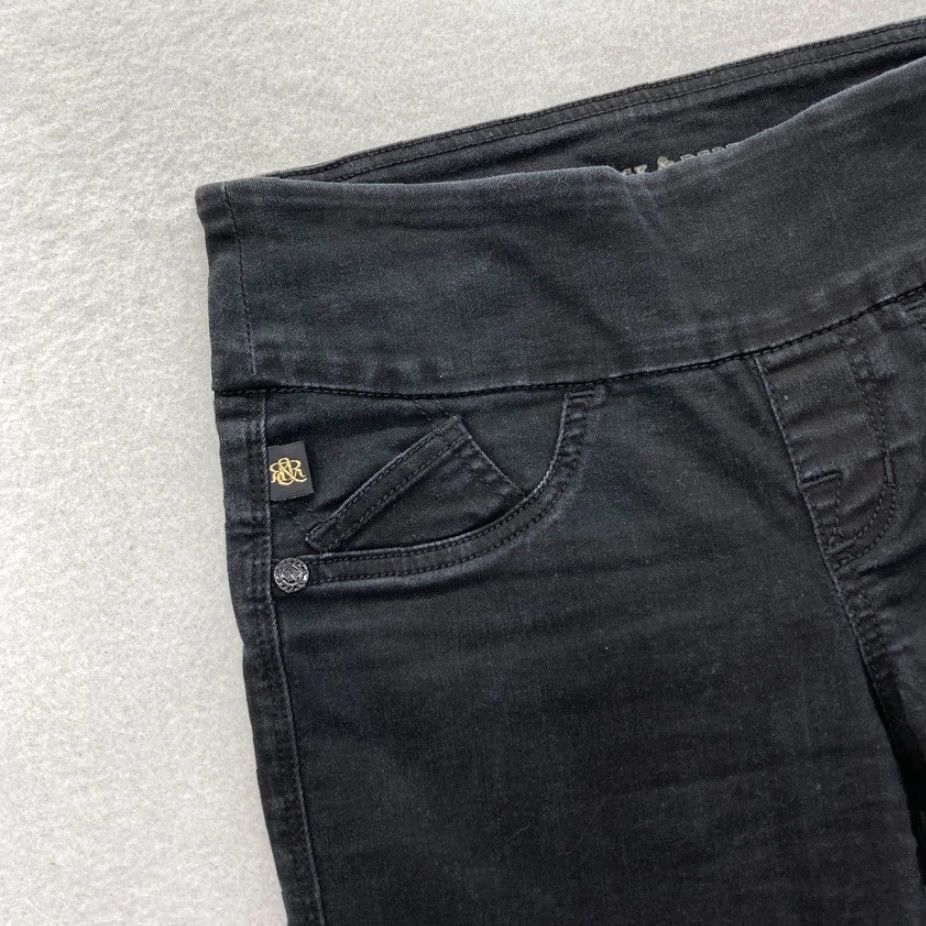 Vintage Rock & Republic Denim Rx Fever Pull On Crop Jeans Women's Black 2 Stretch Denim Slim Crop Jeans Womens 26in inseam 24in Size 26" / US 2 / IT 38 - 3 Thumbnail