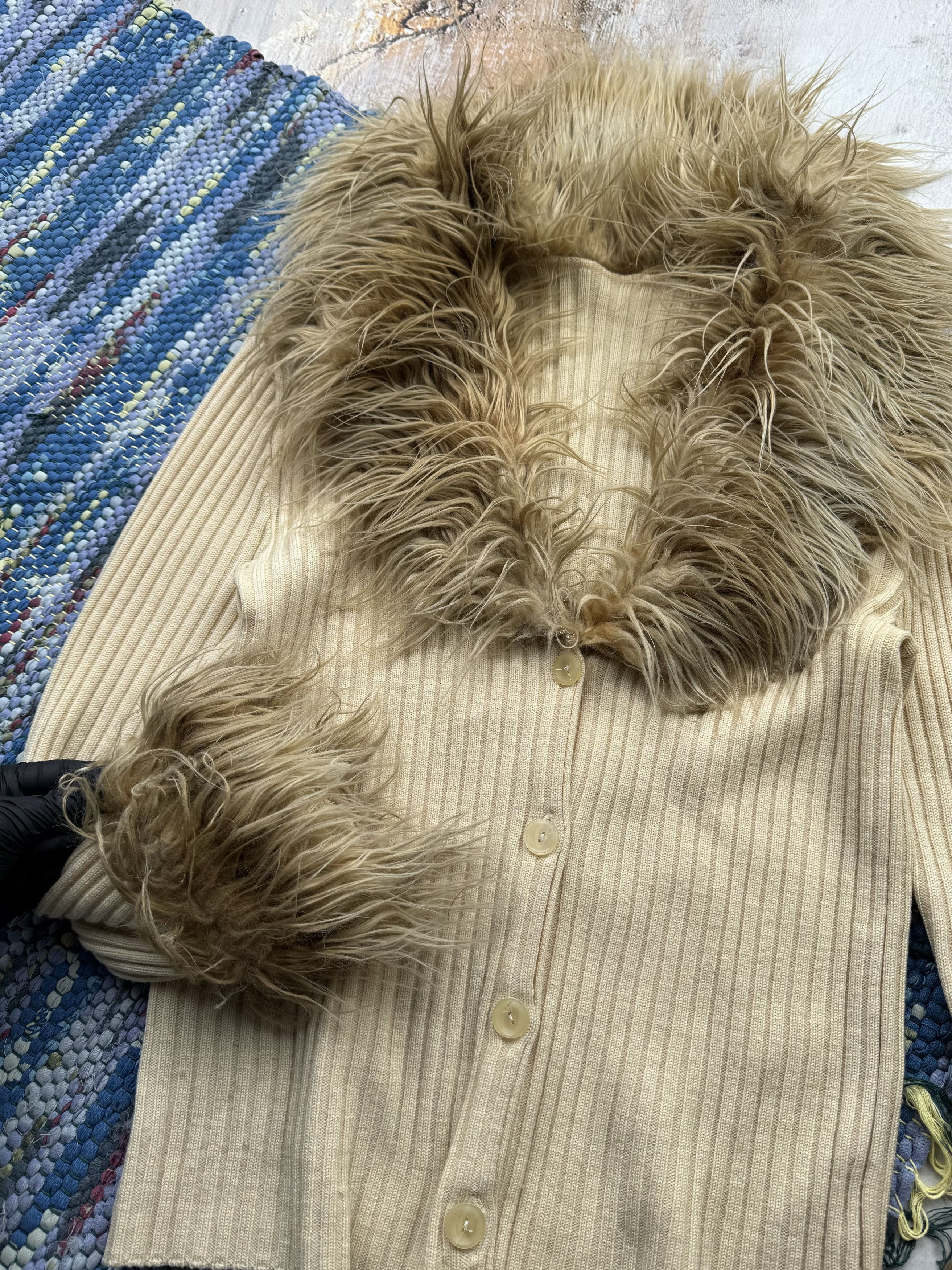 Vintage Vintage Ribbed Sweater With Faux Fur Details A608(790)D15 Size M / US 6-8 / IT 42-44 - 4 Thumbnail