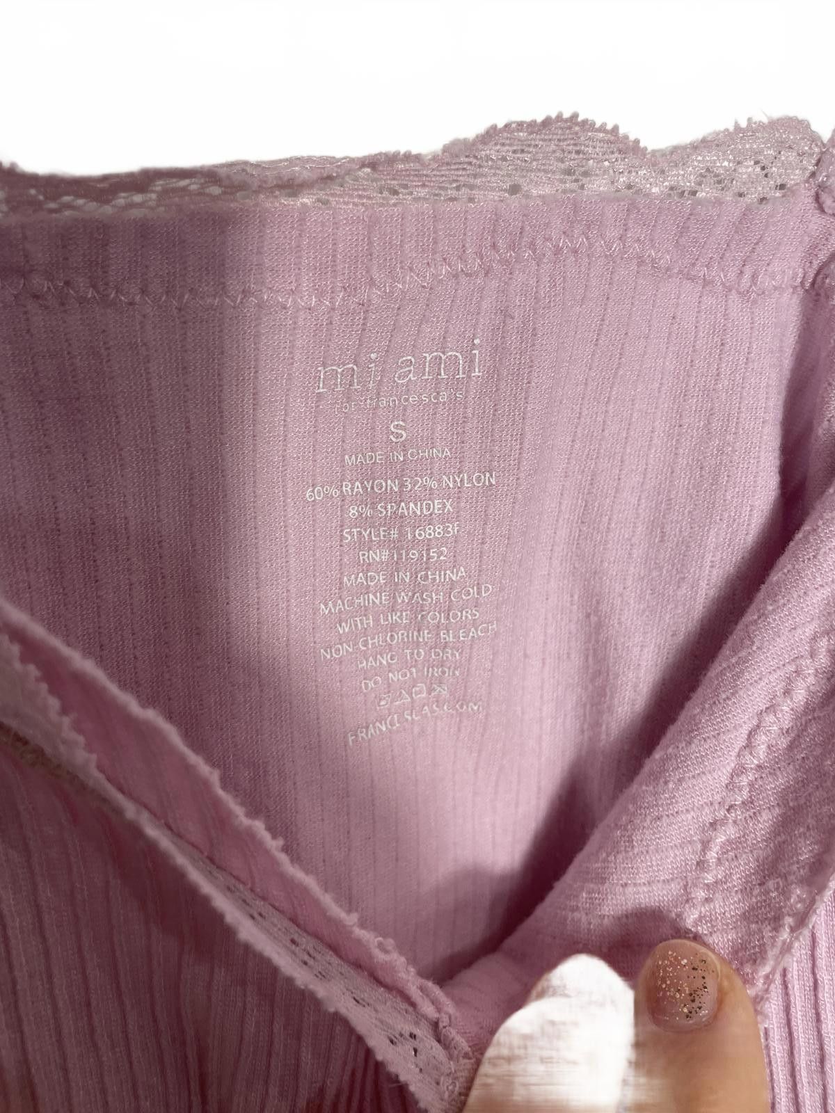 Other mi ami Lace Trim Cami Blouse Tank Top Women's Small Purple Size S / US 4 / IT 40 - 3 Thumbnail
