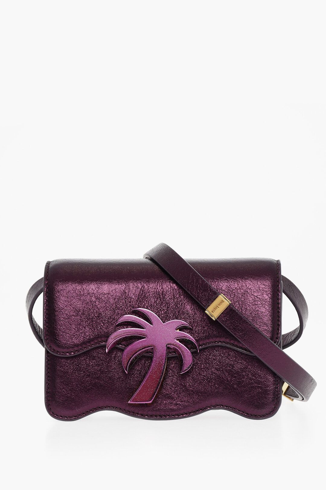 og1mm0724 Size: OS / Metallic Leather Crossbody Bag Purple