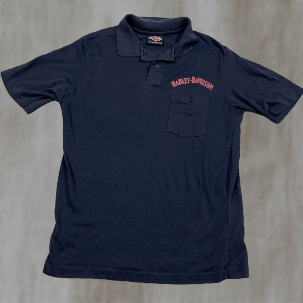 Harley Davidson VINTAGE Harley-Davidson Shirt Men L Black 1990s Knoxville TN Collar Polo Graphic Print Knit Casual, USA, Logo, 90s, 80s, Classic, Motorcycle, Retro Size US L / EU 52-54 / 3 - 1 Thumbnail