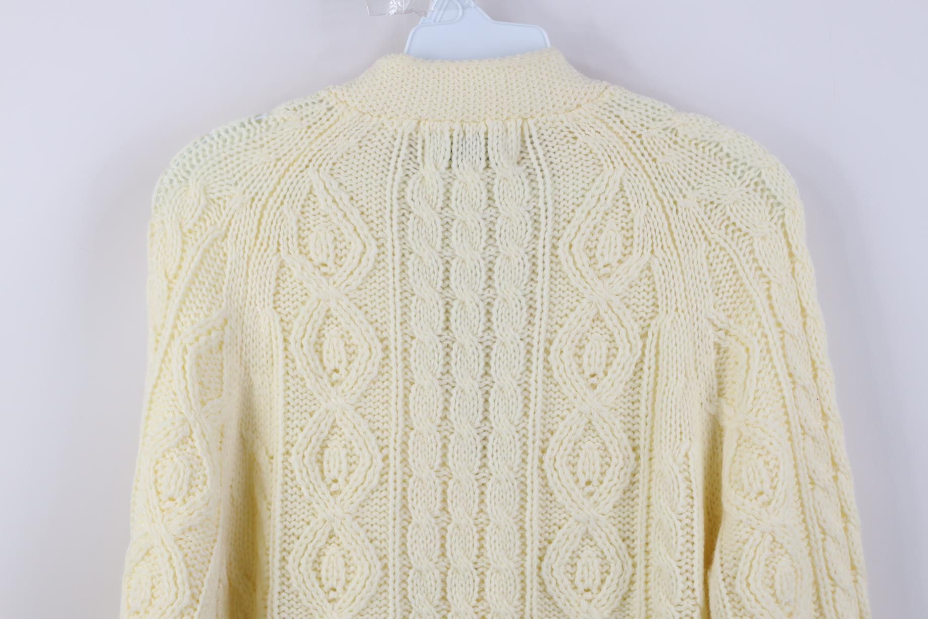 Vintage Vintage 70s Streetwear Fisherman Cable Knit Cardigan Sweater Size S / US 4 / IT 40 - 9 Thumbnail