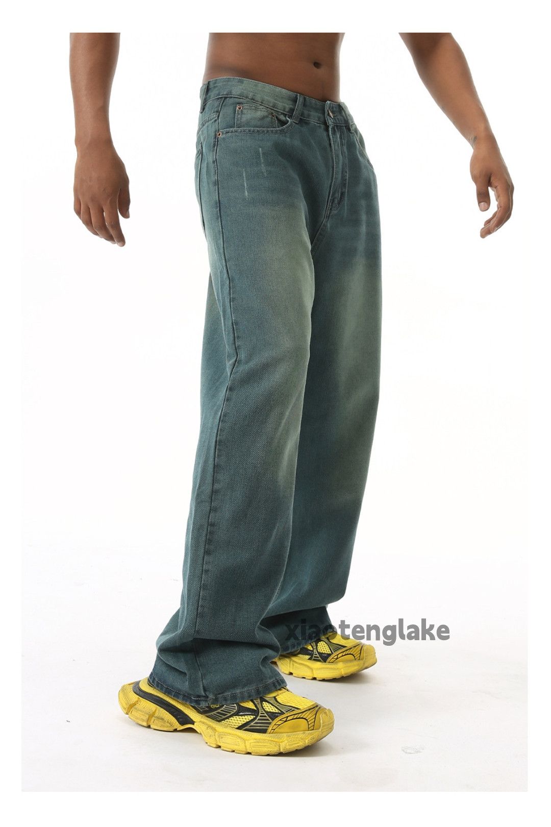 Jean × Vintage washed faded cleanfit skate hiphop yuppie baggy jeans Size US 32 / EU 48 - 3 Thumbnail