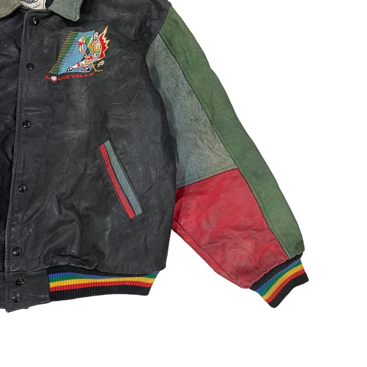 Louisville Slugger 🔥Vintage 90s Louisville Varsity Leather Jacket Size US L / EU 52-54 / 3 - 10 Thumbnail